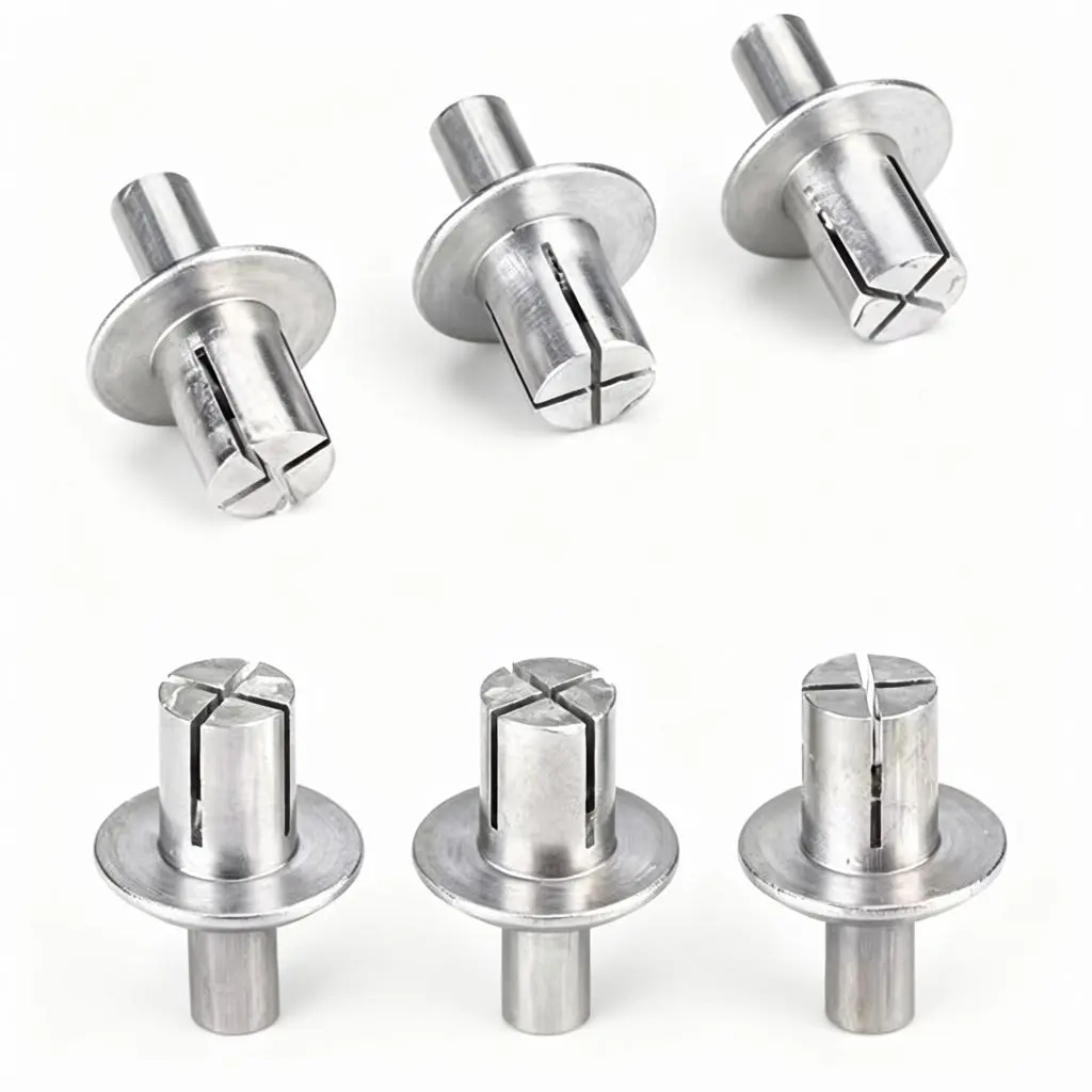 Easy Tap Hammer Expansion Rivets | Aluminum Split Drive Rivets for Home Furniture Cabinet Woodworking Repair, No Special Tools Required Flanged Blind Rivets