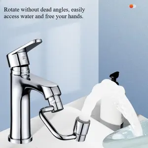 1440° Rotatable Faucet Aerator Extension for Toddlers, Dual Sprayer Mode Bathroom & Kitchen Faucet Attachment, Tap Head Replacement for Smart Face Washing