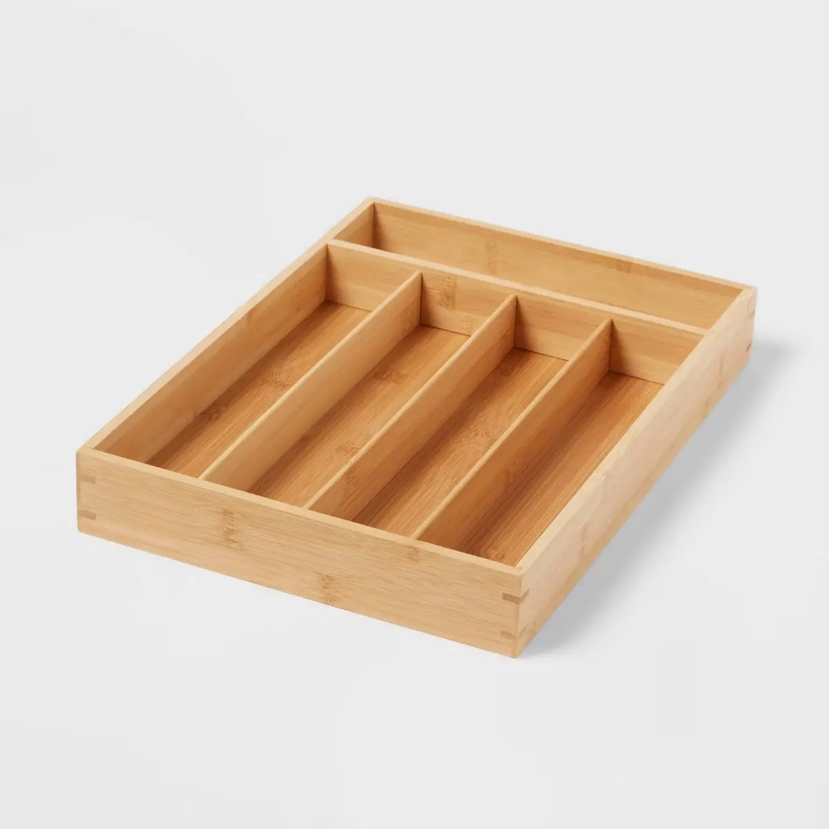 Natural 5 Compartment Flatware Drawer Organizer Brown - Brightroom: Silverware & Utensils Holder, In-Drawer Storage