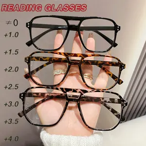 Women's Geometric Frame Reading Glasses Set, Fashionable Decorative Eyewear for Daily Use, Campus Style, 3 Pairs Pack