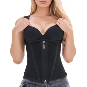 Waist Trainer for Women Back Support Colombian Faja Body Shaper with Adjustable Shoulder Strap Working Out Gym Steel Boned Corset Shapewear