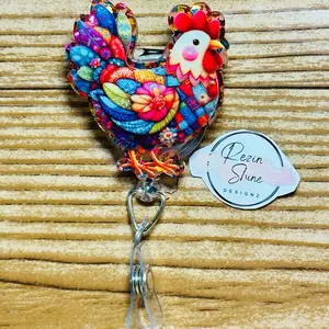 Chicken Quilt Badge Reel