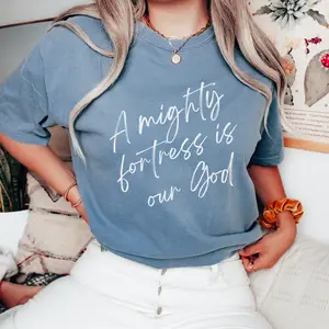 Martin Luther Hymn Shirt, Christian Reformation Comfort Colors TShirt, Reformed Theology Tee, A Mighty Fortress Is Our God, Lutheran Gift