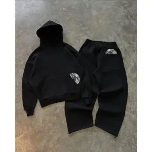 High street hip-hop men suit fashionable and popular embroidered design pullovers Gothic Harajuku loose casual suit tracksuit