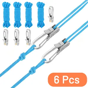 SummerVibes 3 or 6Pack Rope Tightening Tool & Tensioner: Retractable Rope with Alloy Buckle for Outdoor Enthusiasts - Perfect for Camping Tent Building, Tarp Tie Downs, Hammock Installation & Outdoor Gear Securing rollers truck stuff