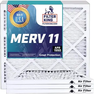 Filter King 21x21x1  Air Filter | 12-PACK | MERV 11 HVAC Pleated A/C Furnace Filters | MADE IN USA | Actual Size: 21 x 21 x .75"