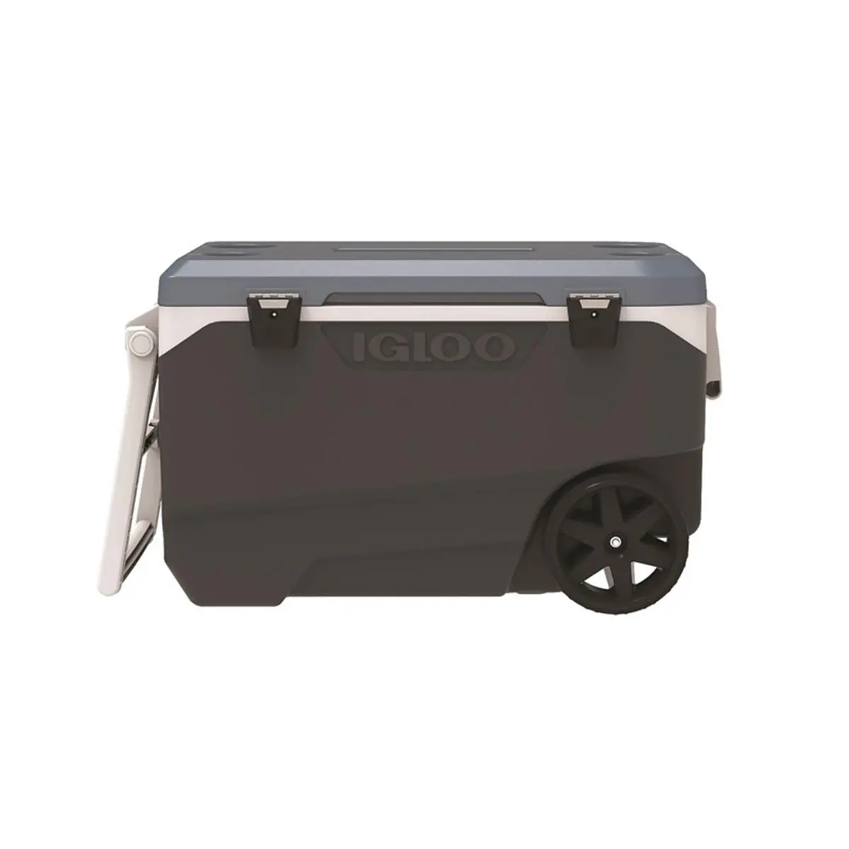 90 Qt Wheeled Insulated Rolling Cooler - Trendy Design Blue & Gray Plastic Sport Chest, 137-Can Capacity, Strong Patterns, Durable, Unisex for Outdoor Camping, Campfire/BBQ Party, Durable Coolers & Cool Bags