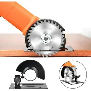 Angle Grinder Stand Set with 5.3"(1.9" Bore) Guard & Adjustable Cutting Bracket - Compatible with 4-1/2 Inch Grinders, Metal/Woodworking Safety Accessories for DIY Projects.