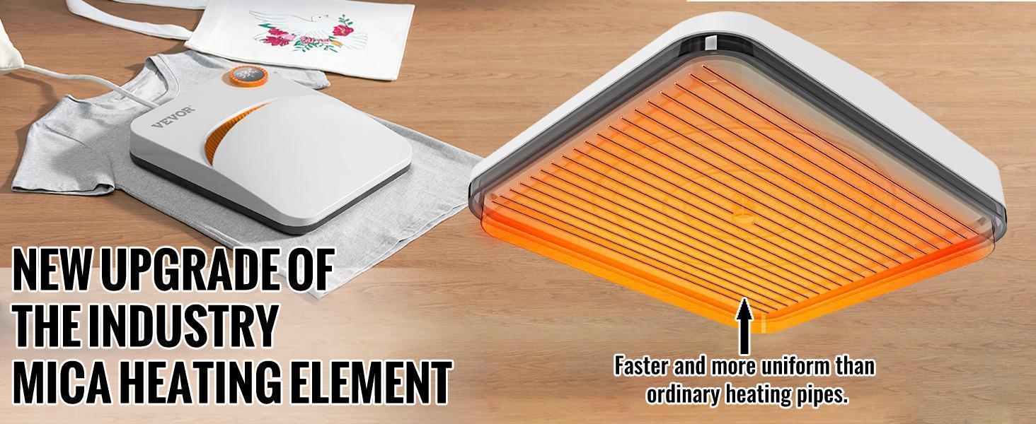 VEVOR Heat Press Machine, TikTokShopBlackFriday, 10x12inches Portable Shirt Printing Multifunctional Sublimation Transfer Heat Press Machine Teflon Coated, Easy Iron-on Press for T-shirts/Bags/HTV/Pillows Vinyl Projects