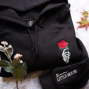 EMBROIDERED Run Little Mouse Sweatshirt, Rose Skeleton Sweatshirt, Haunting Adeline Tee, Dark Romance Reader Merch, Book Lover Gifts for Her
