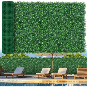 48"x 120"(40 sq.ft) Artificial Boxwood Roll Panels with , UV-Anti Faux Ivy Leaves  Fence Screen, Grass Wall Roll Panels for Indoor  Decor and Outdoor Garden Backyard