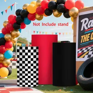 3-Piece Set for Race Car Party Decor, Elastic Base Cloth Set, Birthday Party Props, Tablecloth, No Stand Included, Zt-520 Model, Backdrop Picture, Yard Sign Banner