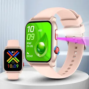 Smartwatch with 1.83-inch Large TFT Screen Fitness Tracker Wireless Calls Pedometer IP68 Waterproof LED Lights for Android Apple Men Women Gifts - Black 300