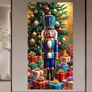 1 DIY diamond painting kit, 5D diamond art kit, DIY decoration, Christmas tree, nutcracker, gift. Diamond painting kit with full round drills, mosaic, diamond art, DIY art home decor, suitable for Christmas, Diamond Art Tools