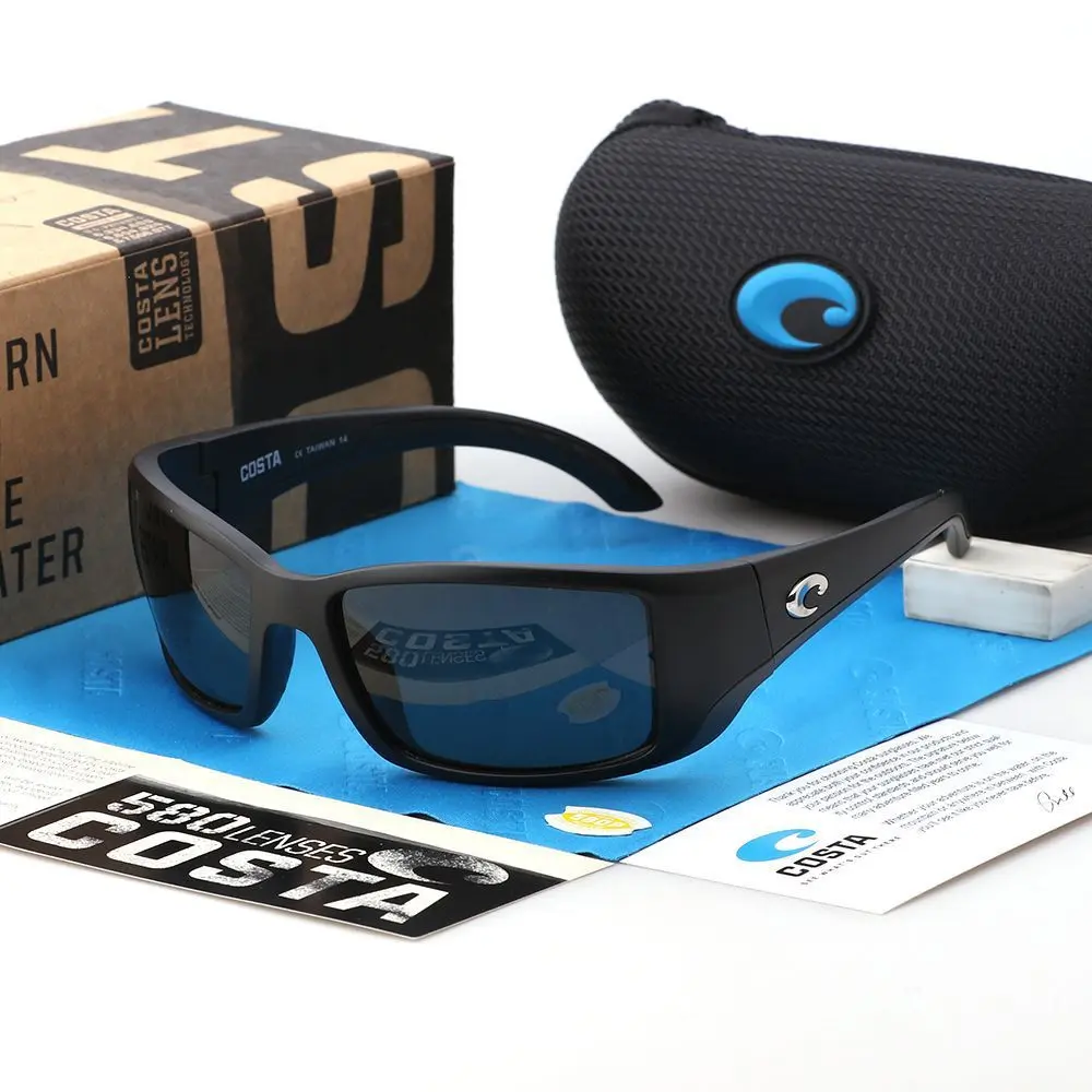 Men's Polarized Sports Glasses - UV400 Protection, Blue Mirror Polarized Lenses, Lightweight Wrap-Around Outdoor Eyewear, White Frame, Single Pair