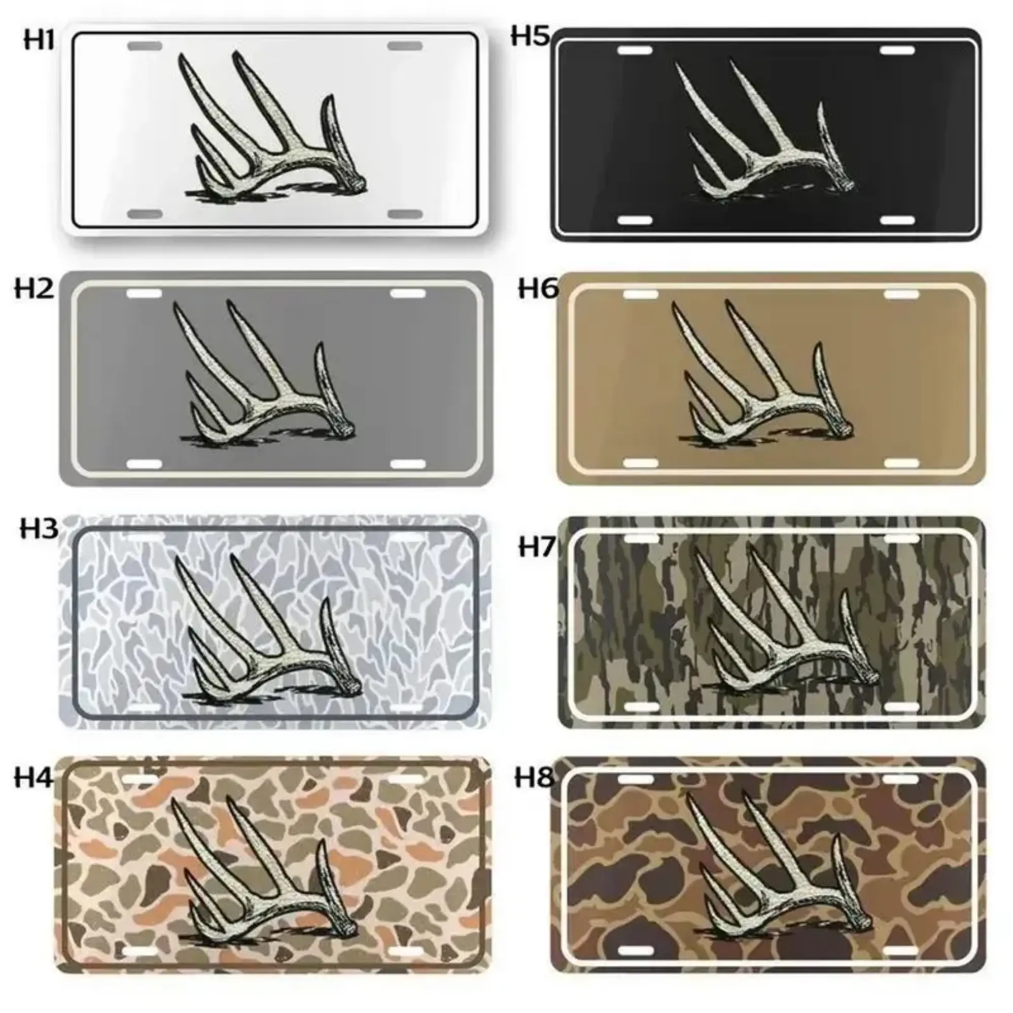 [SALE 50%] Antler Shed Camo License Plate Custom Camouflage Design for Car Truck Unique Vanity Plate for Hunter