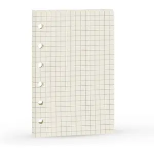 A7 Refill,Pocket Notebook Inserts, Grid 6 Hole Paper for Filofax, Square Matrix 100gsm Thicker Paper for Refillable 6 Rings Binder Agenda, 4.84 x 3.23'',
