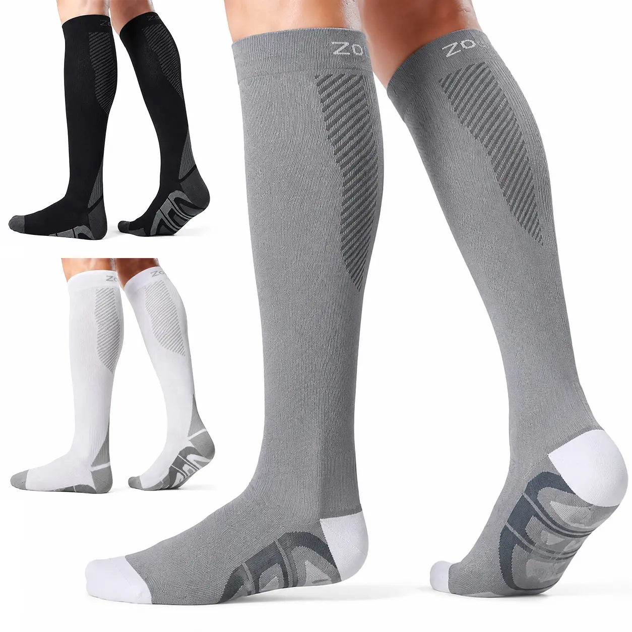 3 Pairs Compression Socks for Women and Men 20-30mmHg-Circulation Support Socks High-Performance Breathable Compression Socks，