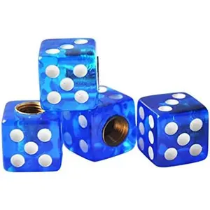 4pcs Navy Blue Plastic Wheel Stem Tyre Air Valve Caps - Dustproof Dice Design for Bike, Auto & Truck Tires motorcycle tire motorcycle tire tire  tech