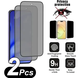 2-Pack Silk-Print Anti-Spy HD Tempered Glass Screen Protector for Google Pixel 10A / Pixel 9A / 7A / 6A Series, Anti-Spy / Privacy Protection + Anti-Drop & Anti-Explosion / Anti-Fingerprint