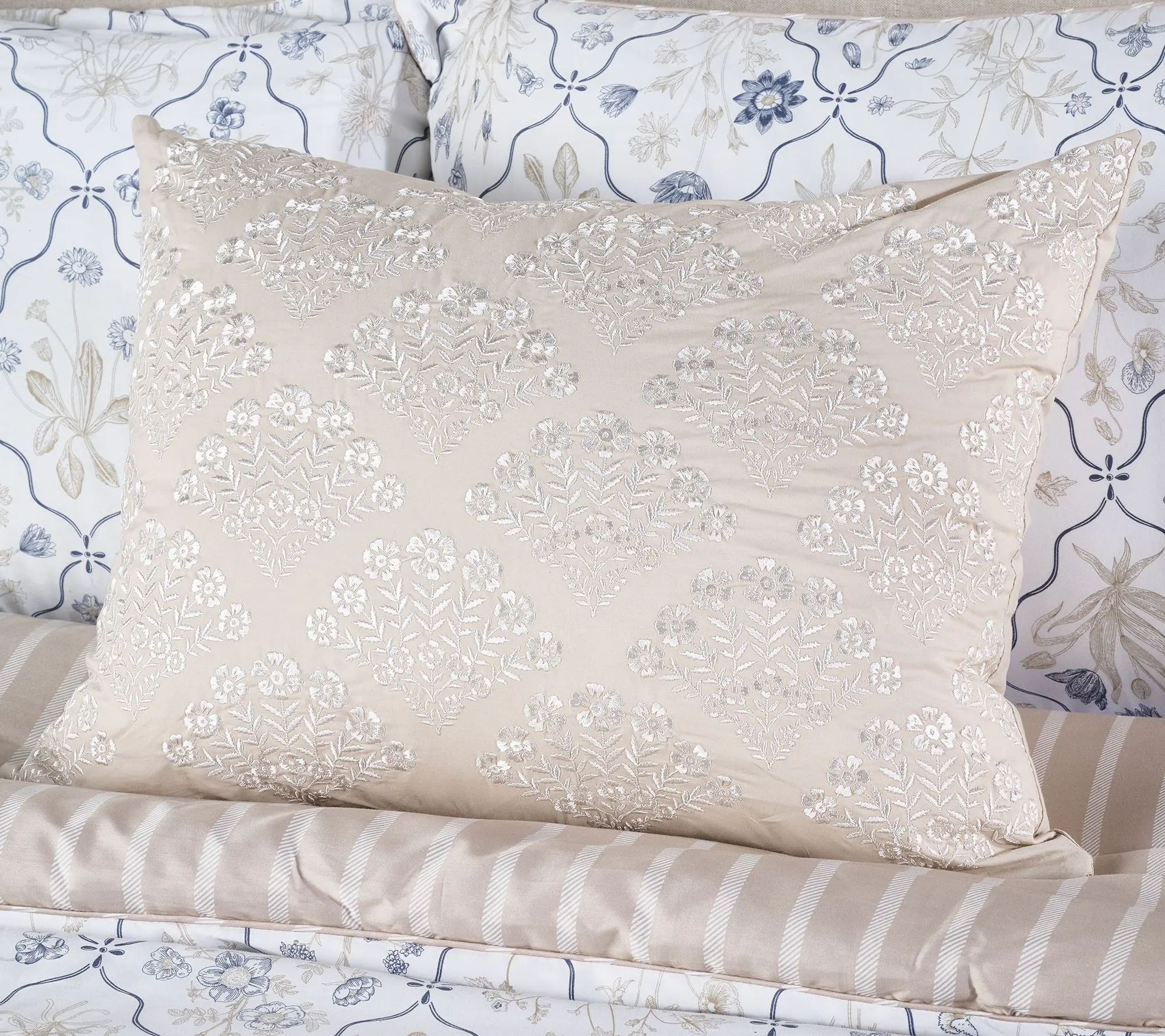 Martha Stewart 16x22 Embroidered Lumbar Dec Pillow Martha Stewart 16x22 Embroidered Lumbar Dec Pillow