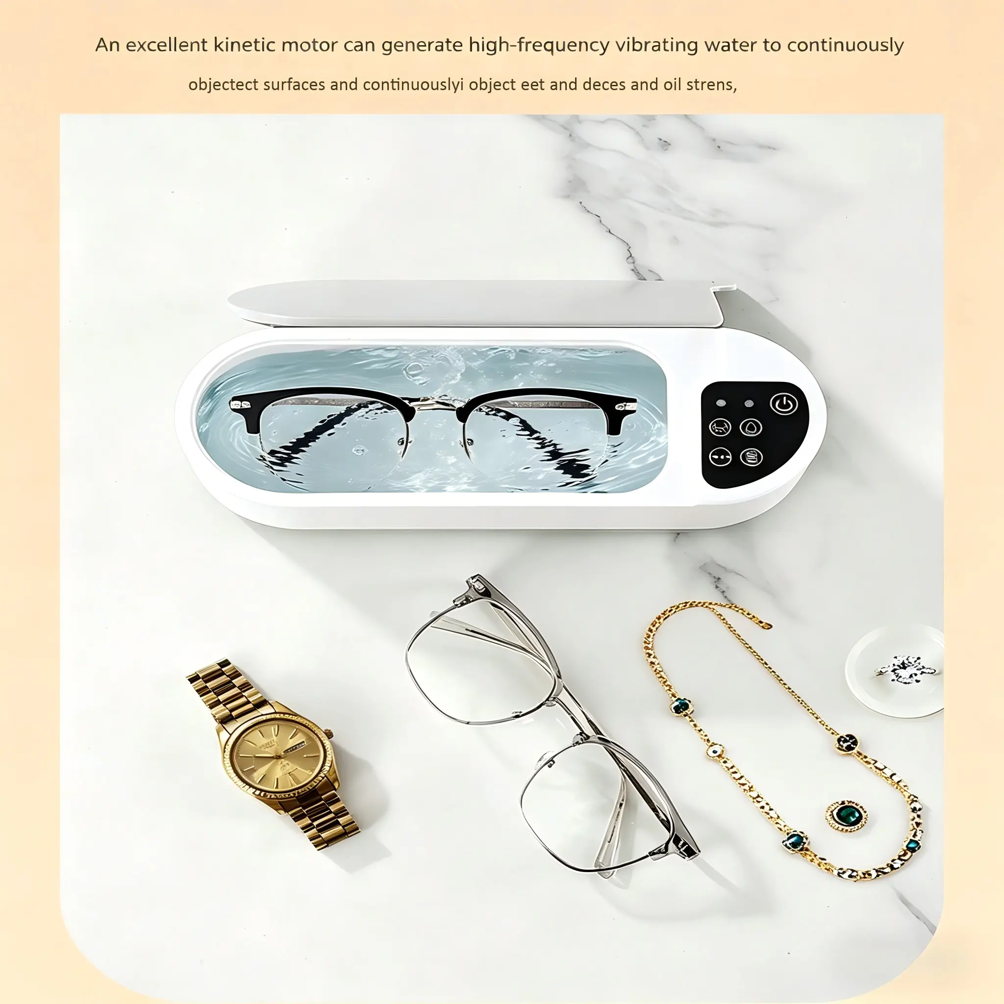 USB Rechargeable Ultrasonic Cleaner - Portable Deep Cleaning Appliance for Jewelry, Glasses, Small Accessories (Rings, Watches, Necklaces, Eyewear)