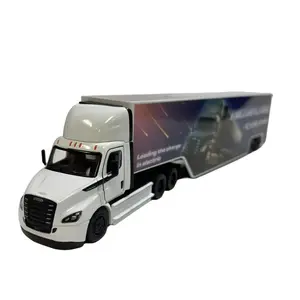 KINSMART 1:62 Scale Freightliner ECASCADIA Diecast Metal & Plastic Model with Container Pull Back & Go Action Interactive Fun Collectible Toy White Color