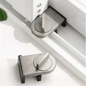 Child Safety Sliding Door Lock, No-Drill Push-Pull Window Security, Window Stopper, High-Rise Anti-Fall Limiter, Burglar Proof Lock Latch