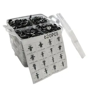 620pcs Car Plastic Fastener Clips Set, Universal Car Decorative Fixing Kit, Body and Interior Panel Push Rivet Clamps Boxed Latch, Car Visor Clip