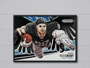 Prizm Maxx Crosby 2025 Manga 12x17 Poster Las Vegas Raiders