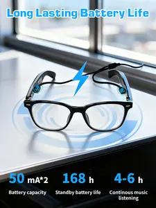 SIHUADON Smart Glasses for Men & Women, AI Smart Glasses with Translation Open-Ear Speaker Blue Light Blocking Glasses Lenses Hands-Free Calls Music for Driving, Travel, Work