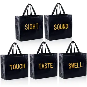 Gift Bag, 5 Counts/set Portable Gift Wrapping Bag with Handle, Gift Packaging Supplies for Wedding Anniversary Party, Home Decor, Surprise Gifts Bag, Party Favors Assortment, Gift Package