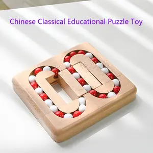 Chinese Classical Wooden Ball Puzzle - Brain Teaser for All Ages, Develop Logical Thinking