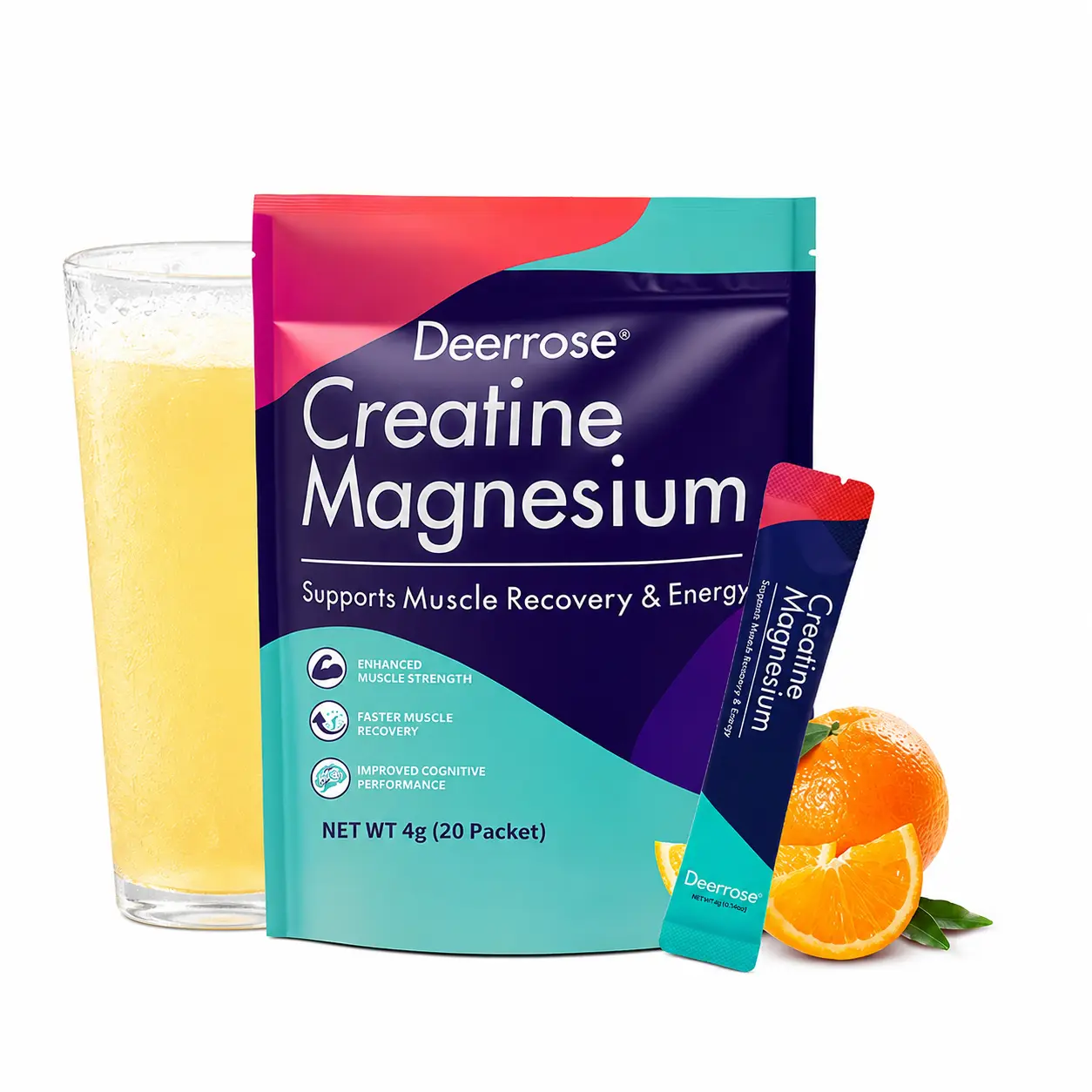 Creatine for Women, 5 grams of creatine monohydrate + 5 grams of collagen powder, inositol, branched-chain amino acids (BCAAs), maca, hyaluronic acid, delicious peach flavor, 20 individual packets, comprehensive nutritional supplement for women’s health