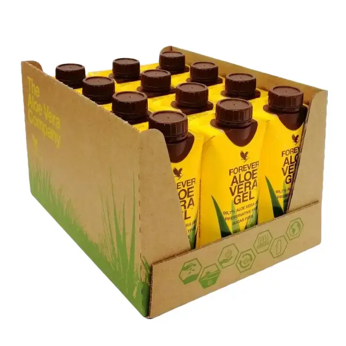 Forever Aloe Vera Gel Minis, Aloe Vera Drink, 330 mL Bottles, Pack of 12