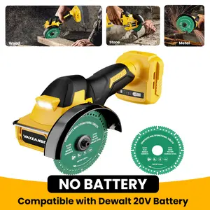 【No Batteries】 Cordless Cut Off Tool Compatible with Dewalt 20V Battery/ for Milwaukee M18 Battery/ Makita 18V Battery, 18,000 RPM Brushless Motor, 4" Blades (2pcs) with Dust Cover, 1.2mm Max Blade Thickness for Wood/Metal/Plastic