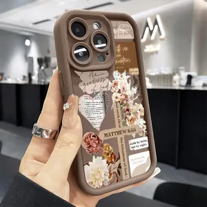 Faith-Inspired Floral Phone case for iPhone 17 Air 16 Pro Max 15 Plus 14 13 12 11 X XS Body Protection Shockproof Soft Silicone Cover Protective Cellphone Screen Protector Casing