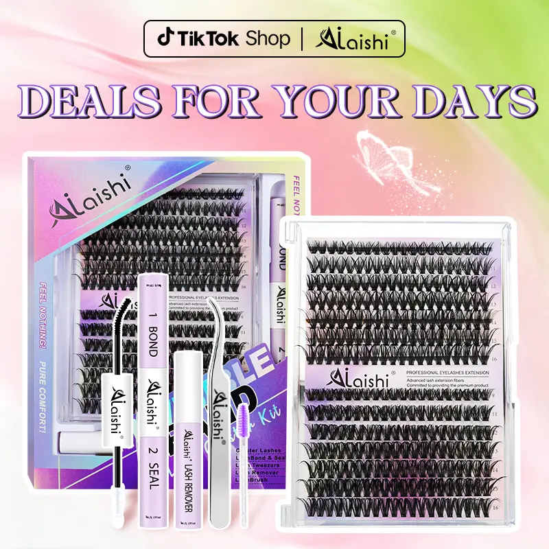 AILAISHI 40D+50D Lash Kit – Natural Look, Long-Lasting & Beginner-Friendly Eyelashes with Bond & Seal, Remover Included, DIY Lash Extensions at Home for Daily, Party，WeeklyDeals, DealsForYouDays