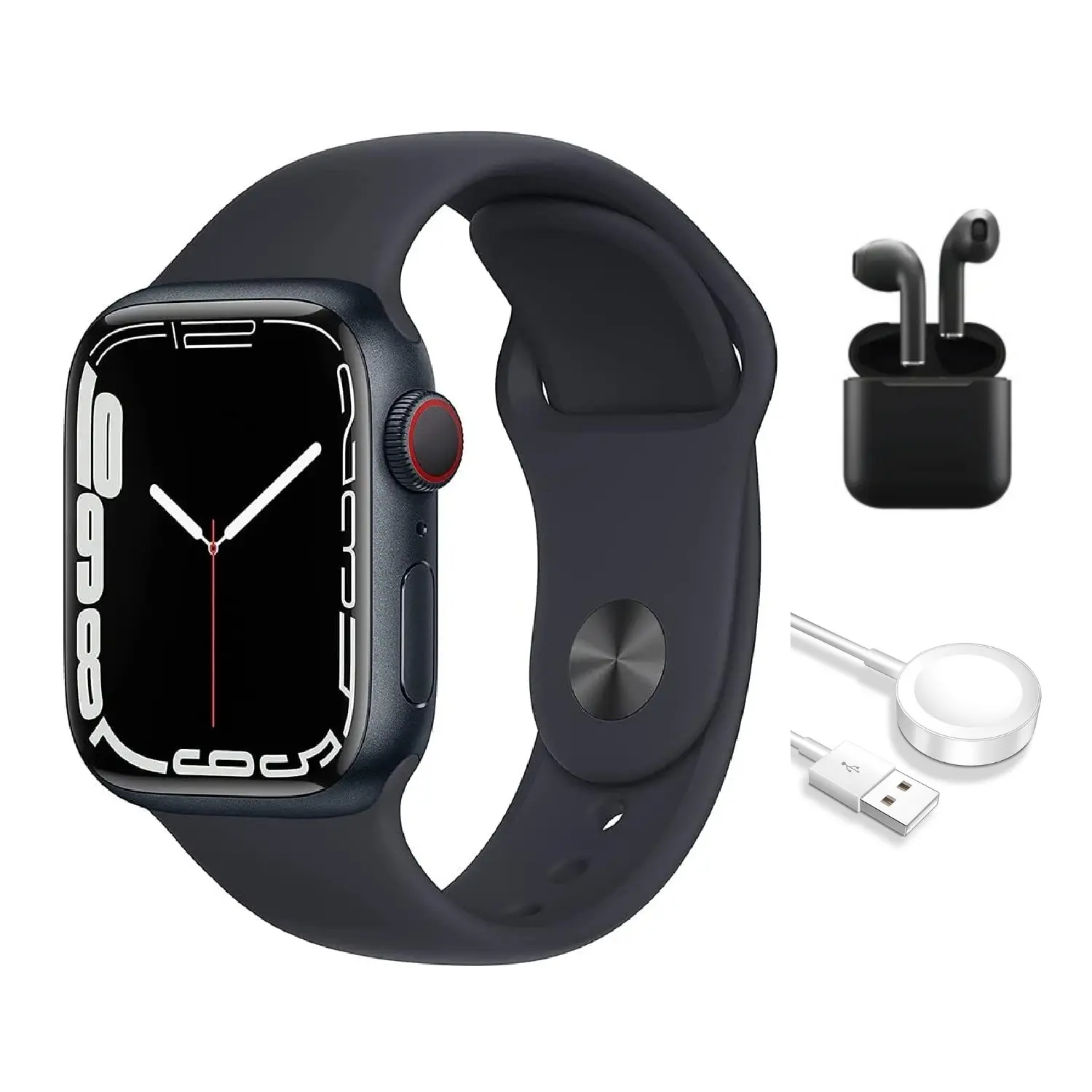 Refurbished Apple Watch Series 7 Aluminum (GPS + Cellular) Acceptable Condition with Wireless Earbuds & 1 Year Warranty