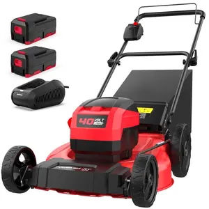 PowerSmart 40V 21" Cordless Push Lawn Mower with 2 x 4.0ah Batteries and Charger, up to 1/4 Acre (MB2400B)