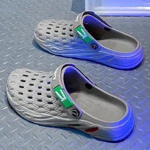 Plus Size Men's Trendy Chunky Slippers, Comfy Non Slip Soft Sole EVA Clogs For Men's Outdoor Activities