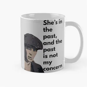 Tommy Shelby Quote Mug: 'She's in the Past' - Peaky Blinders Ceramic Coffee Cup, Movie Series Fan Gift
