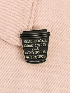 Minimalist Vintage Cold Style Enamel Base Embossed Lettering Inner Extrovert Bold Statement Accessory Lapel Brooch Brooch Pins Fashion Lapel Pin Alloy Brooch Pin