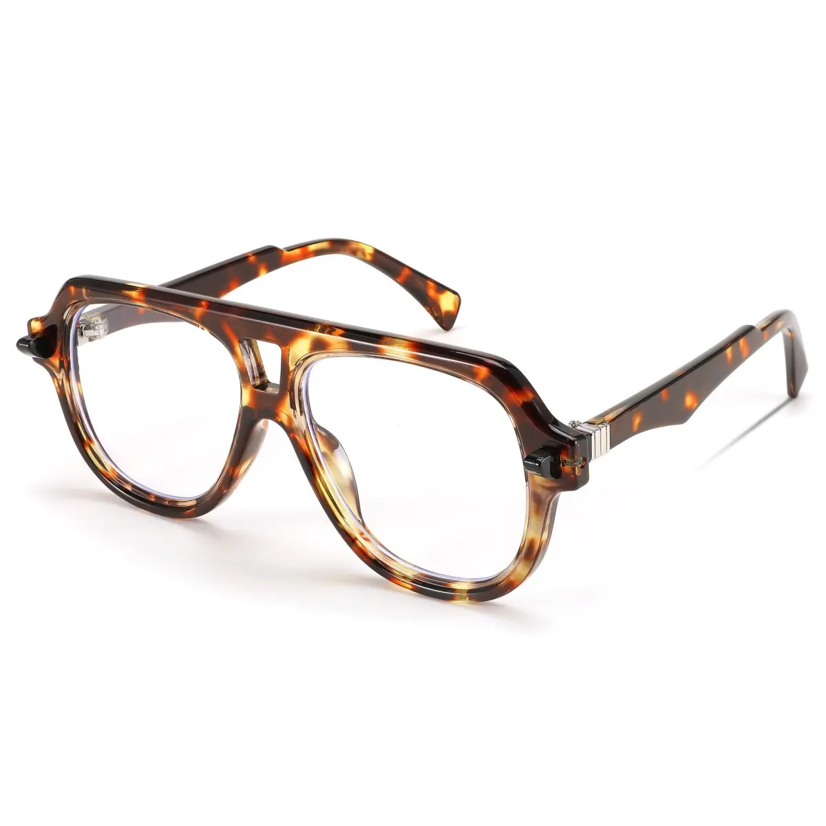 FEISEDY Circular Classic Style Bluelight Glasses for Women, Men - Durable Metal Frame, Compact Foldable Anti-Glare Computer Non-Prescription Eyeglasses B0039, Compact Foldable Anti Blue Light Non-Prescription Glasses