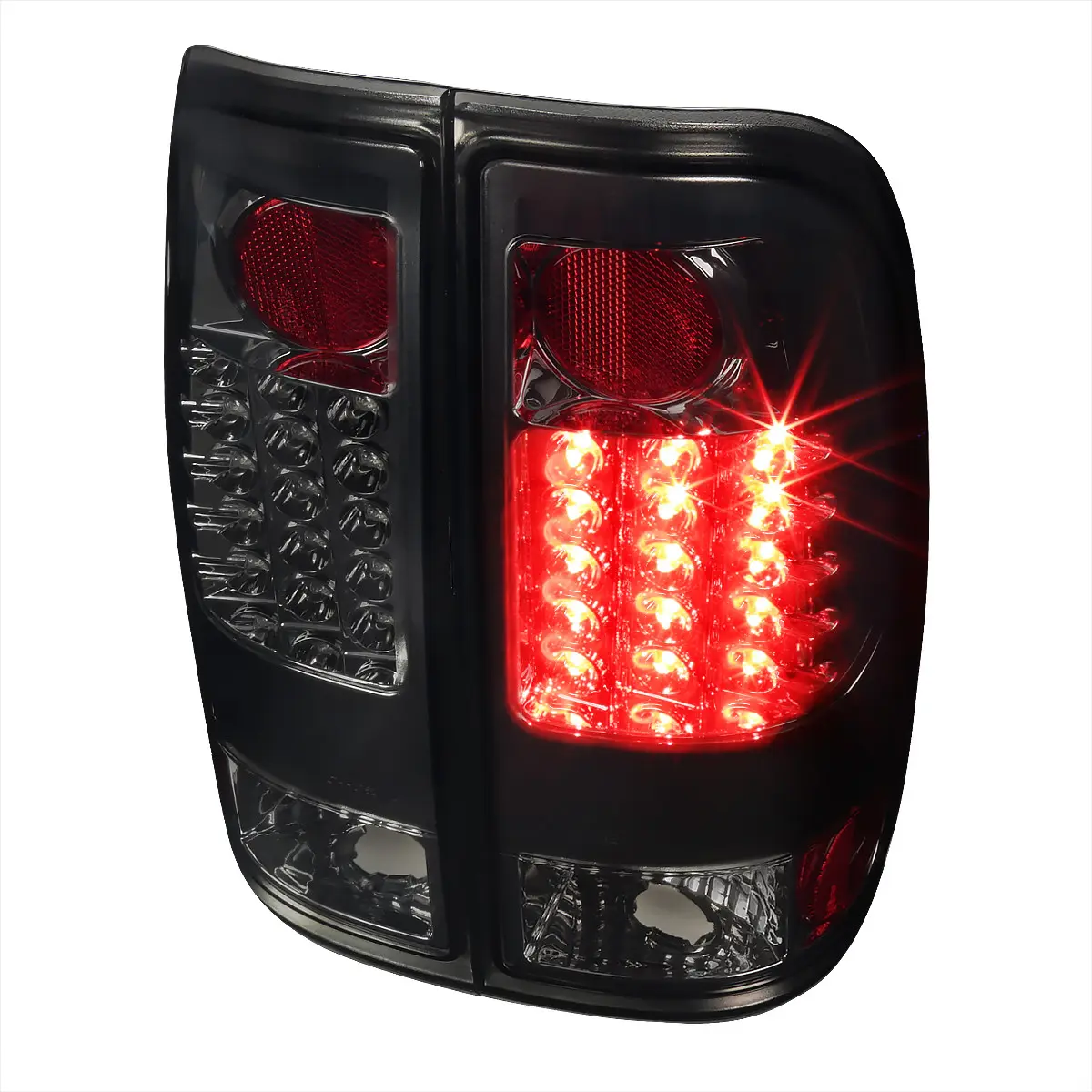 1997-2007 Ford F-150/F-250/F-350/F-450/F-550 Styleside LED Tail Lights (Chrome Housing/Smoked Lens)