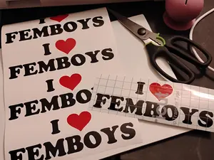 "I Heart Femboys" Permanent Vinyl Sticker