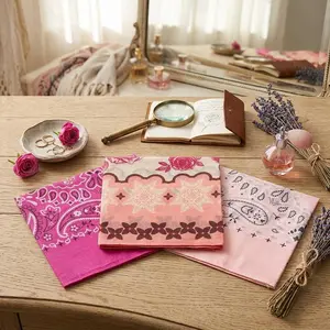 3 Pack Super Soft Thin 60s Premium Cotton 22 Inch Bandanas for Women and Men - Lightweight Breathable Handkerchiefs Perfect for Fashion Accessory, Hair Tie, Headband, Neck Scarf, Outdoor Activities, Sports, and Daily Use