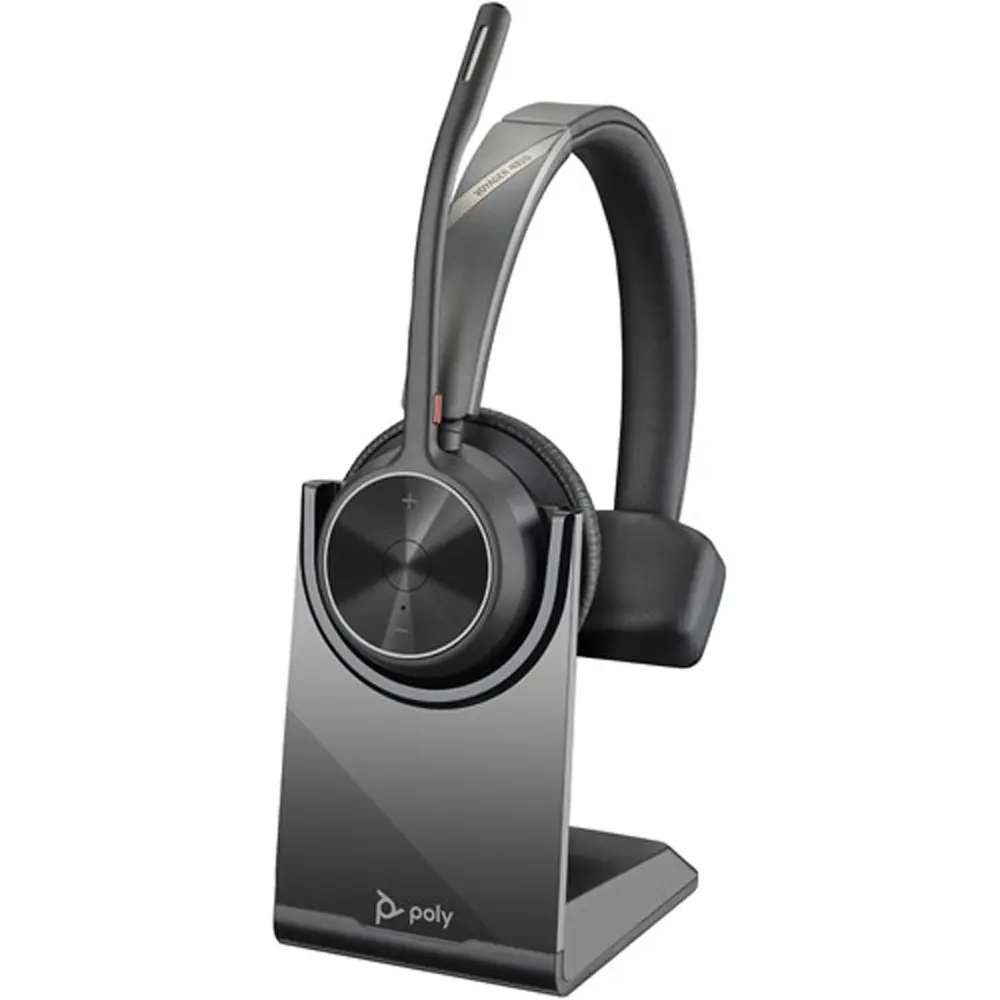 Poly Voyager 4310 Wireless Digital Bluetooth Mono Audio Headset with BT700 USB-C Dongle, Charging Stand for Electronic Devices, Headphone