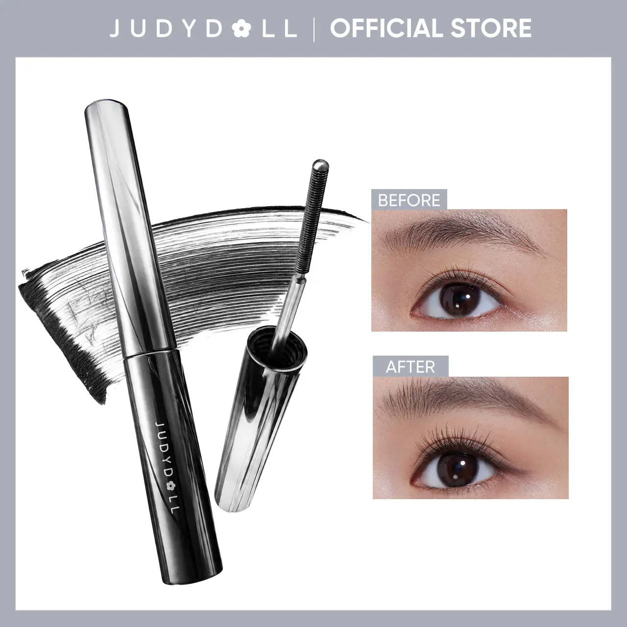 JUDYDOLL PRO 3D Curling Eyelash Iron Mascara, Curling Effect, Long-Lasting Wear, Volumizing Formula, Easy Application, Smudge-Proof, Water-Resistant, Makeup, Cosmetics, Party, Holiday Gift, Refresh Look, Summerwins
