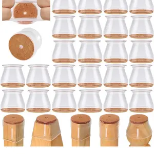 24 Pcs Chair Leg Floor Protectors for Hardwood Floors Silicone Covers to Protect Wood Tile Floors Felt Pads Furniture Leg Caps Non Slip Reduce Noise (Fit:1.3"-2")